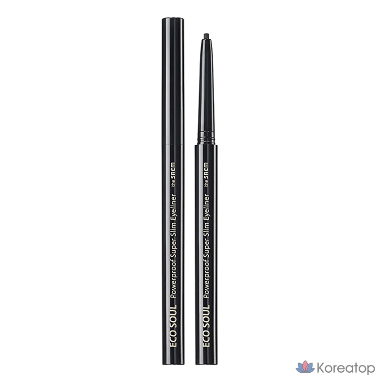 Подводка для глаз The Saem Eco Soul Powerproof Super Slim Eyeliner, оттенок Night Black, 0.1 г, 1 шт.