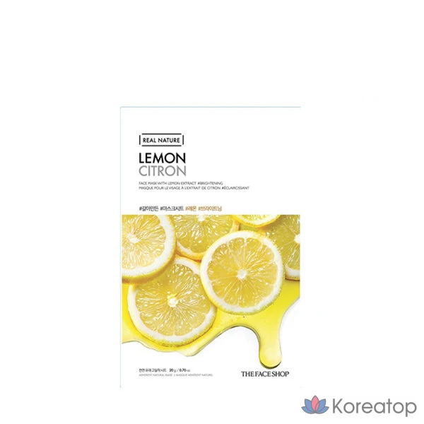 Тканевая маска для лица The Face Shop Real Nature Mask Sheet Lemon, 20 г, 1 шт.