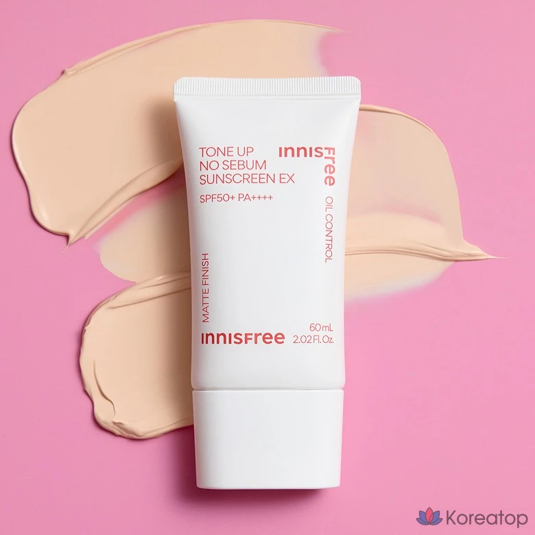 Солнцезащитный крем Innisfree Tone-up No Sebum Sunscreen EX SPF50+ PA++++, 60 мл, 1 шт.