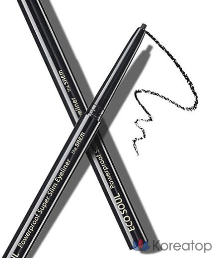 Подводка для глаз The Saem Eco Soul Powerproof Super Slim Eyeliner, оттенок Night Black, 0.1 г, 1 шт., фото 2