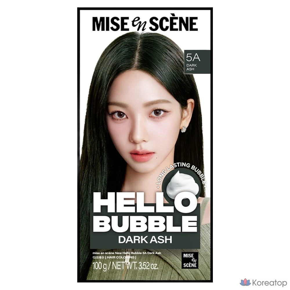 Краска для волос Mise en Scene Hello Bubble, оттенок 5A Dark Ash Gray, 1 шт.