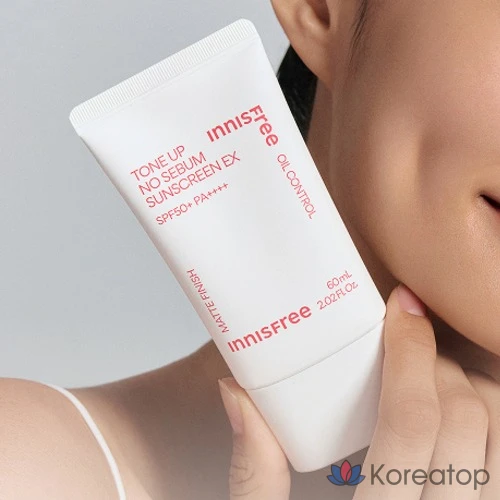 Солнцезащитный крем Innisfree Tone-up No Sebum Sunscreen EX SPF50+ PA++++, 60 мл, 1 шт.