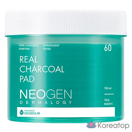 Пэды для лица Neogen Real Charcoal Pads, 60 шт.