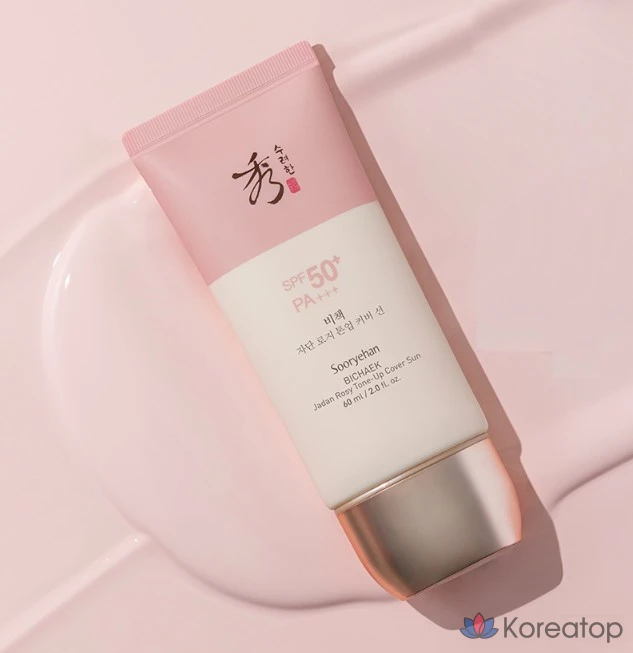 Тонирующий солнцезащитный крем Sooryehan Bicheok Jadan Rosy Tone-Up Cover Sun Lotion SPF50+ PA++++, 60 мл, 1 шт.