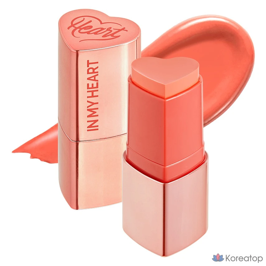Стик-блендер для щек Touch in Sol Pretty Filter In My Heart Stick Blusher, оттенок Sunset Coral, 6 г, 1 шт.