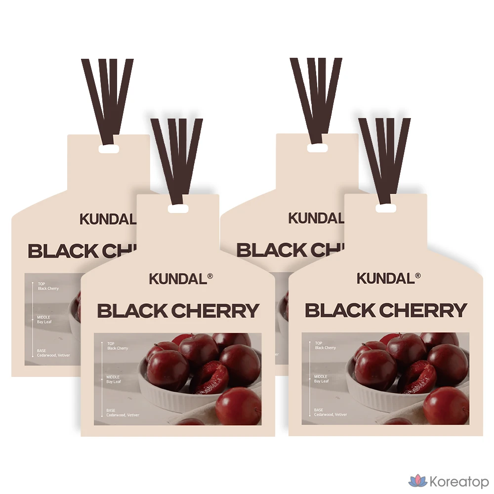 Ароматизатор для автомобиля Kundal Perfumed Sachet, оттенок Black Cherry, 7 г, 4 шт.