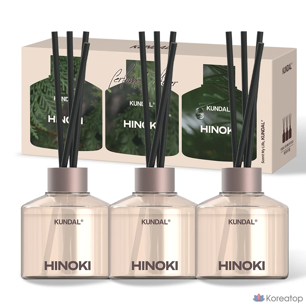 Набор для ухода Kundal Perfume Diffuser + Fiber Stick Set, оттенок Hinoki, 200 мл, 1 шт.