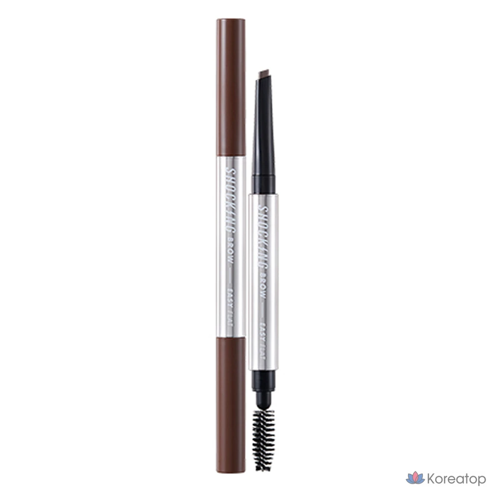 Карандаш для бровей Tony Moly The Shocking Brow Easy Flat Auto Pencil, оттенок 01 Natural Brown, 0.5 г, 1 шт.
