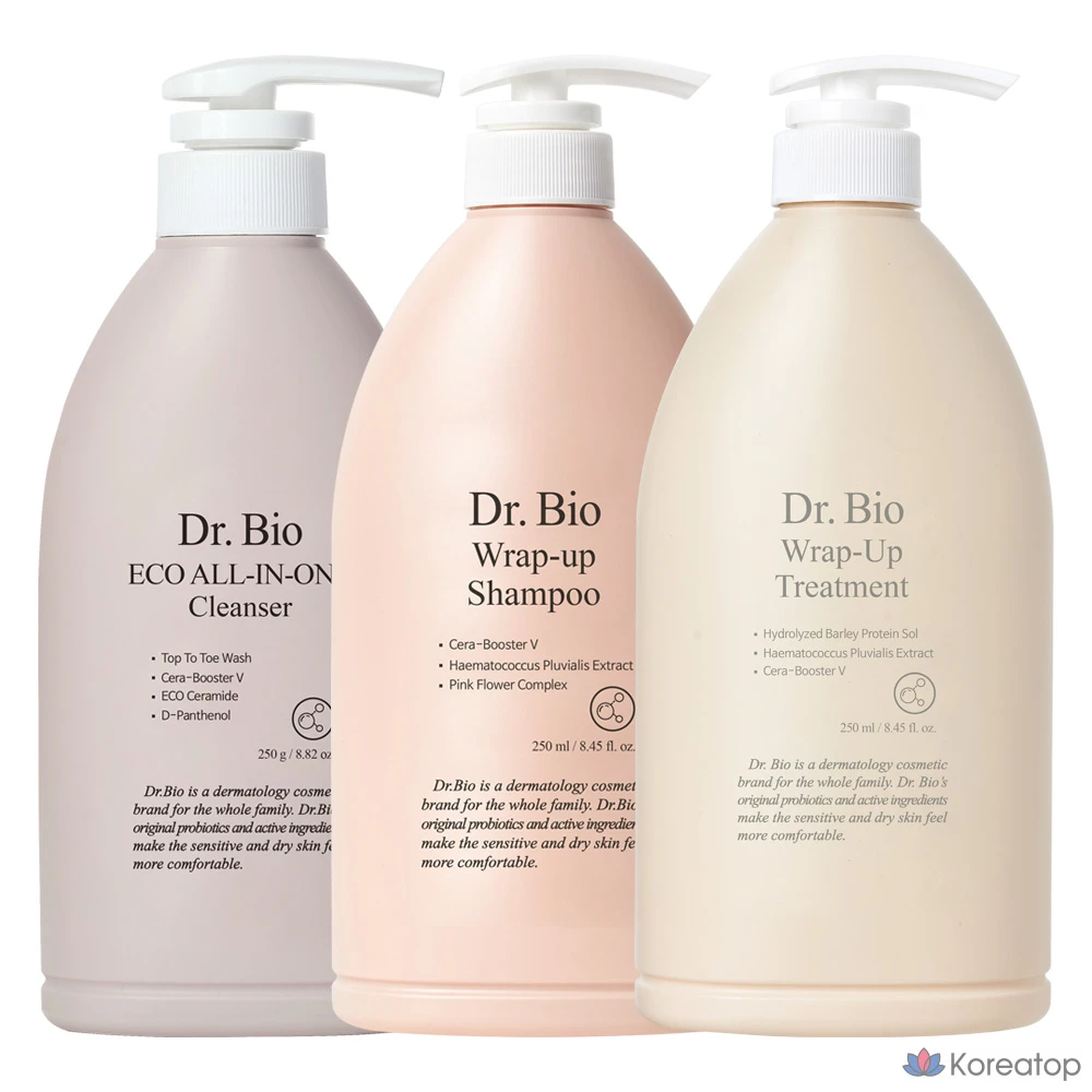 Набор для ухода Dr. Bio Wrap Up 3-piece Set (Shampoo + Treatment + All-in-One Body Wash), 1 шт.