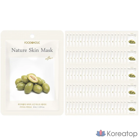 Тканевая маска для лица FoodaHolic Nature Skin Olive Mask, 100 шт.