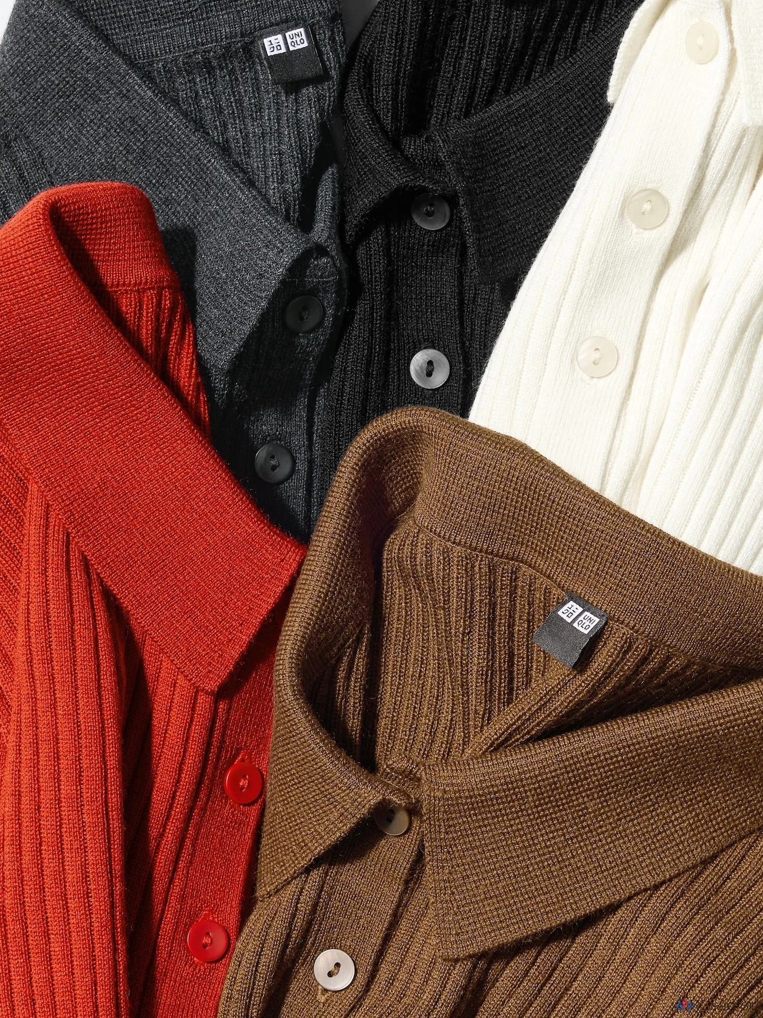 Свитер поло Uniqlo 3D Knit Merino Blend Rib Polo Sweater