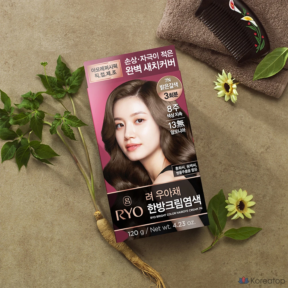 Краска для волос Ryo Uachae Meotnaegi Saichi Cream, оттенок 7N Bright Brown, 1 шт.