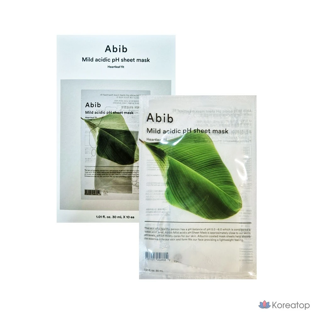 Тканевая маска для лица Abib Low pH Sheet Mask Houttuynia Cordata Fit, 30 мл, 10 шт.