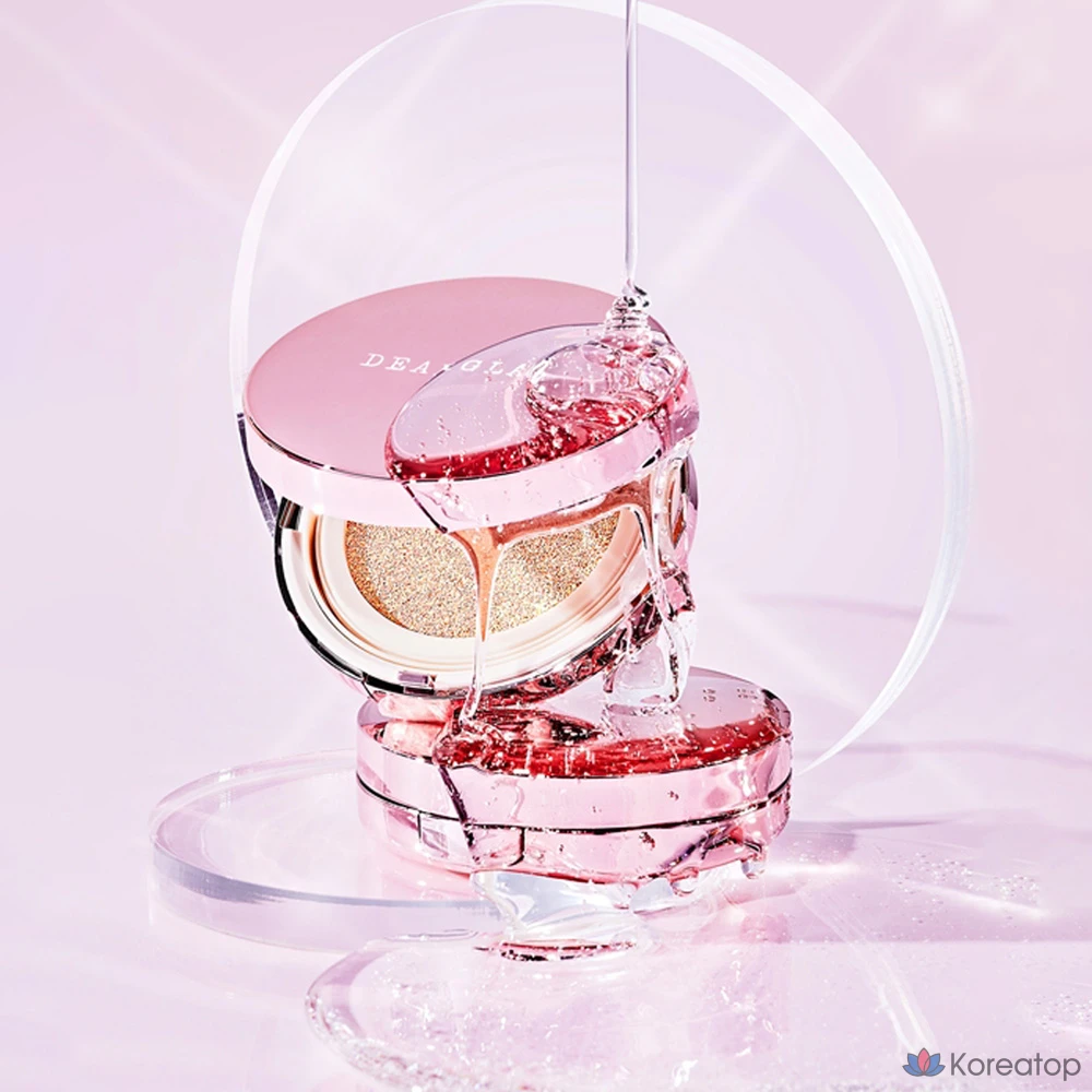 Кушон Jungsaemmool Dear Glam Glow Ampoule Cushion (Основной блок + Сменный блок), оттенок 21 Light Beige, 24 г, 1 шт.