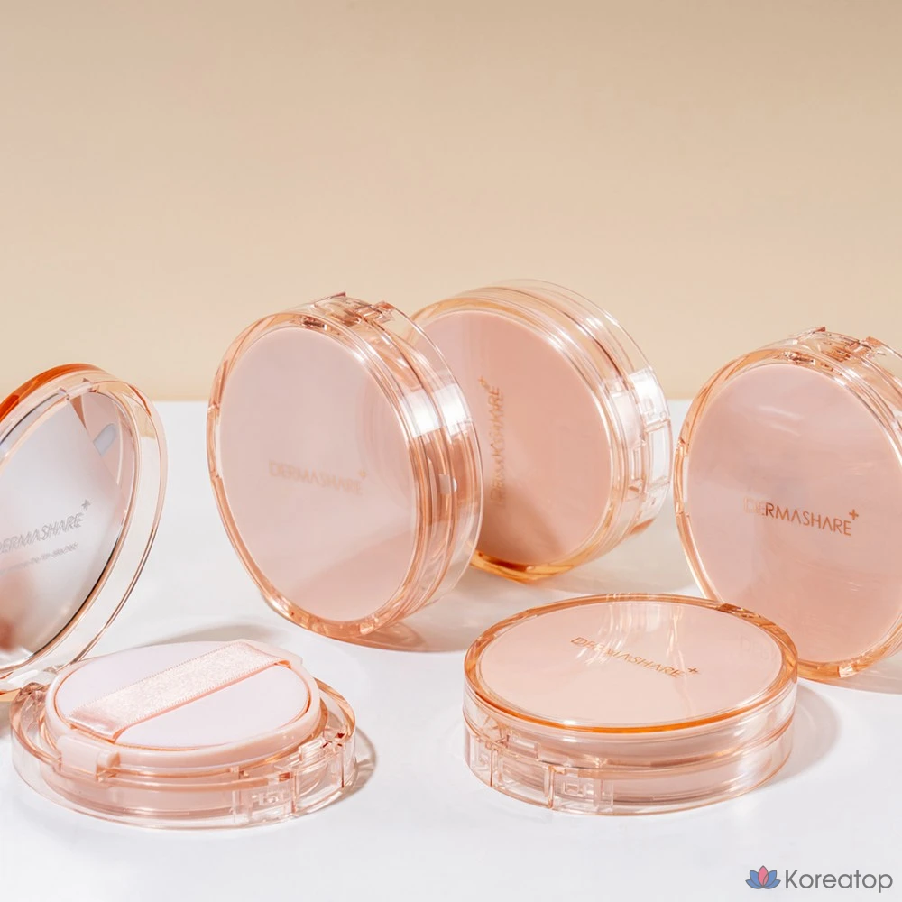 Кушон Dermashare Vegan Glow Long Lasting Air Fixing Cover Cushion Foundation, оттенок 21, 15 г, 2 шт.