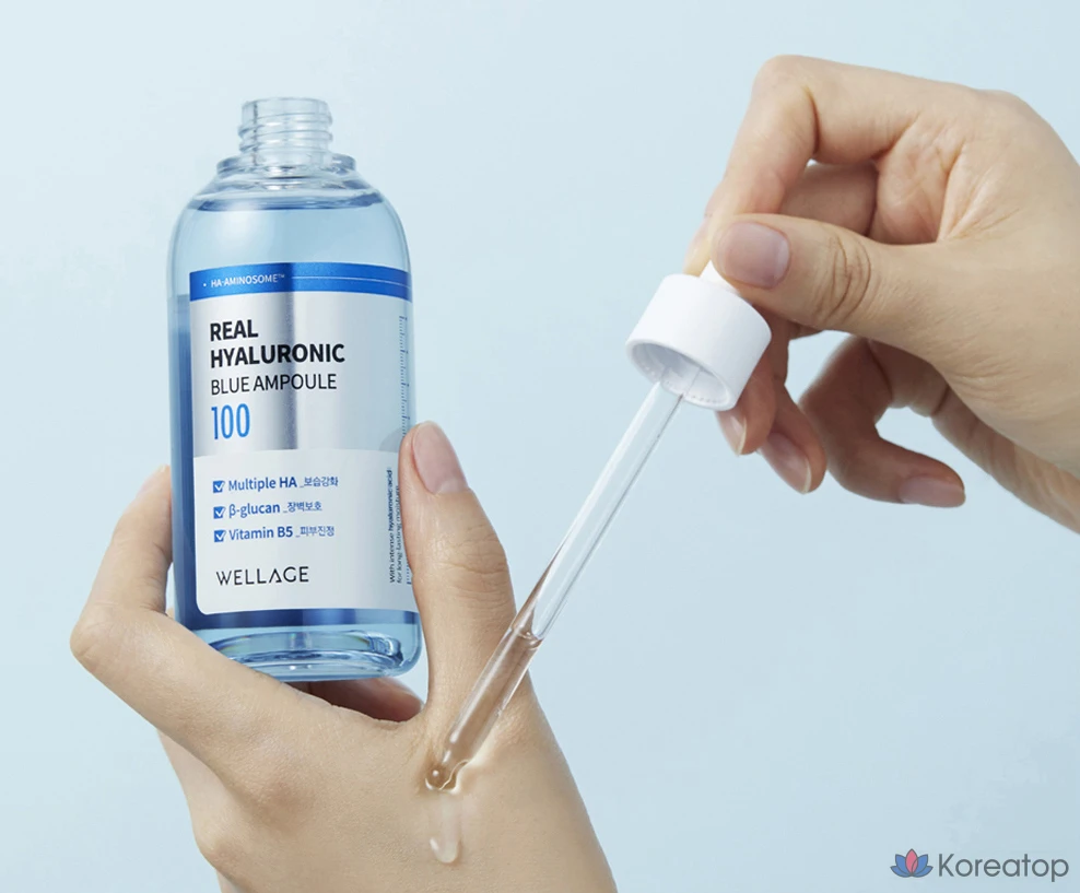 Ампульная сыворотка WELLAGE Real Hyaluronic Blue Ampoule, 75 мл, 1 шт.