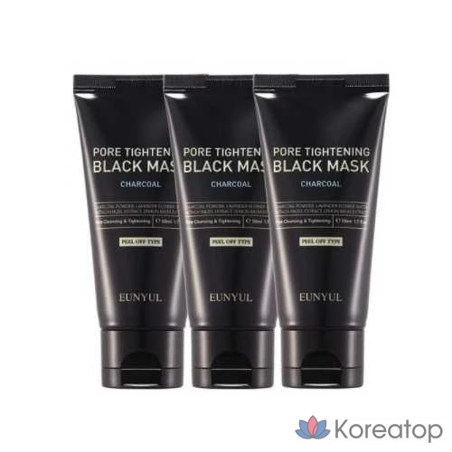 Пилинг-маска для лица Eunyul Pore Tightening Black Mask Peel-off, 4 шт.