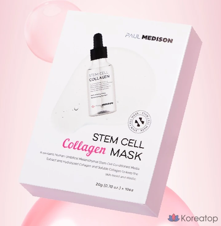 Тканевая маска для лица PAUL MEDISON Stem Cell Collagen Mask, 30 шт., фото 3