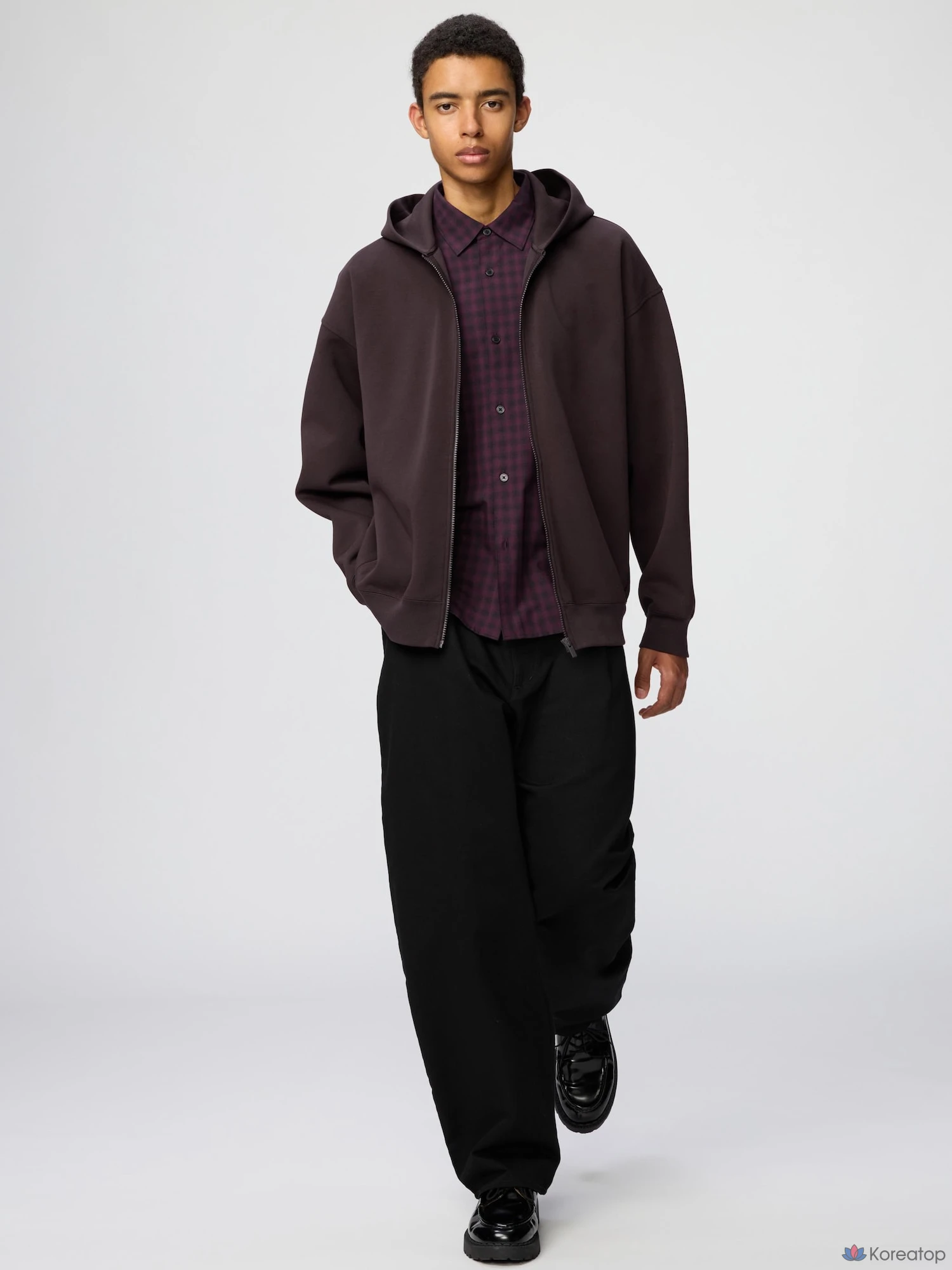Парка на молнии Uniqlo Sweat Oversized Full-Zip Parka