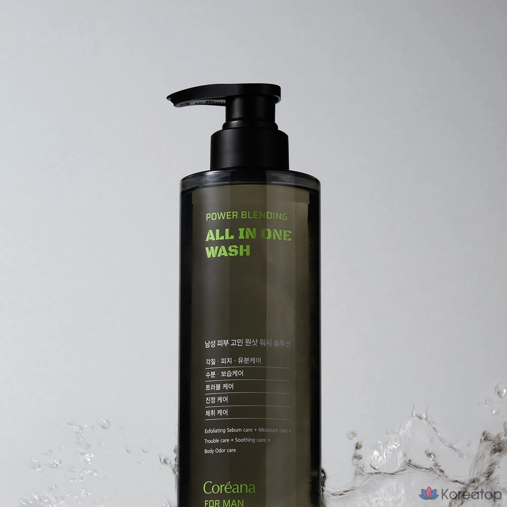 Очищающее средство Coreana For Men Power Blending All-in-One Wash, 500 мл, 1 шт.