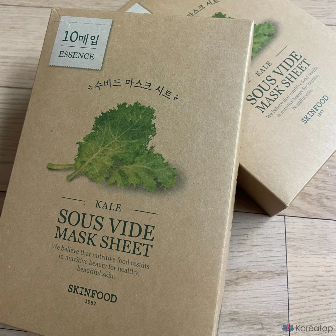 Тканевая маска для лица Skinfood Sous-Vide Mask Kale, 20 г, 20 шт., фото 2