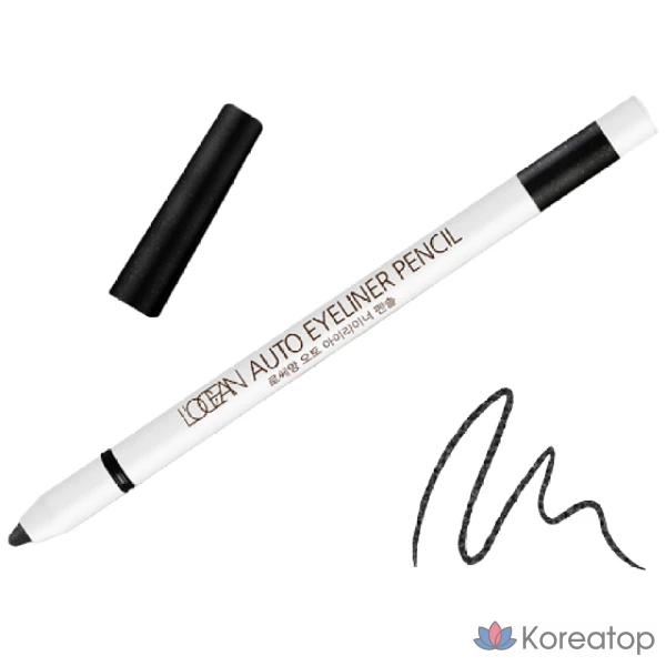 Подводка-карандаш гелевая L'OCEAN Air Tight Auto Gel Eyeliner, оттенок 02 Twinkle Black, 1 шт.