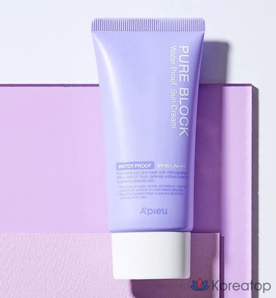 Солнцезащитный крем A'Pieu Pure Block Natural Waterproof Sun Cream SPF50+ PA+++, 50 мл, 1 шт.