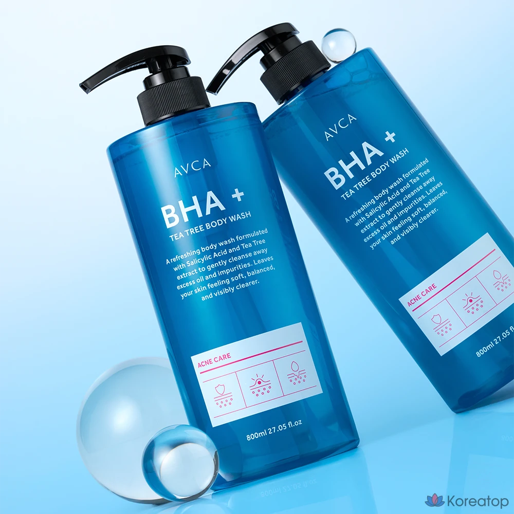 Гель для душа AVCA BHA Plus Tea Tree Acne Care, 800 мл, 1 шт.