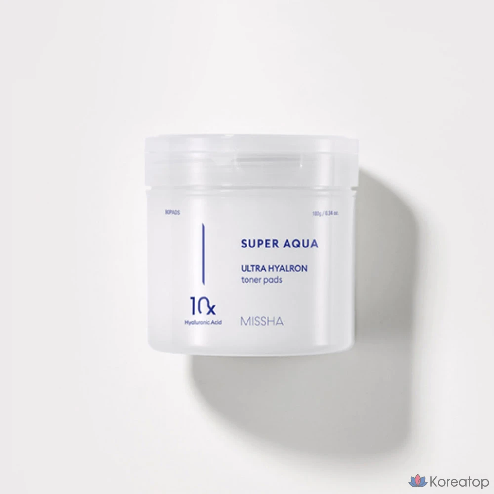 Тонер-пэды Missha Super Aqua Ultra Hyalron Toner Pad, 180 г, 90 шт.