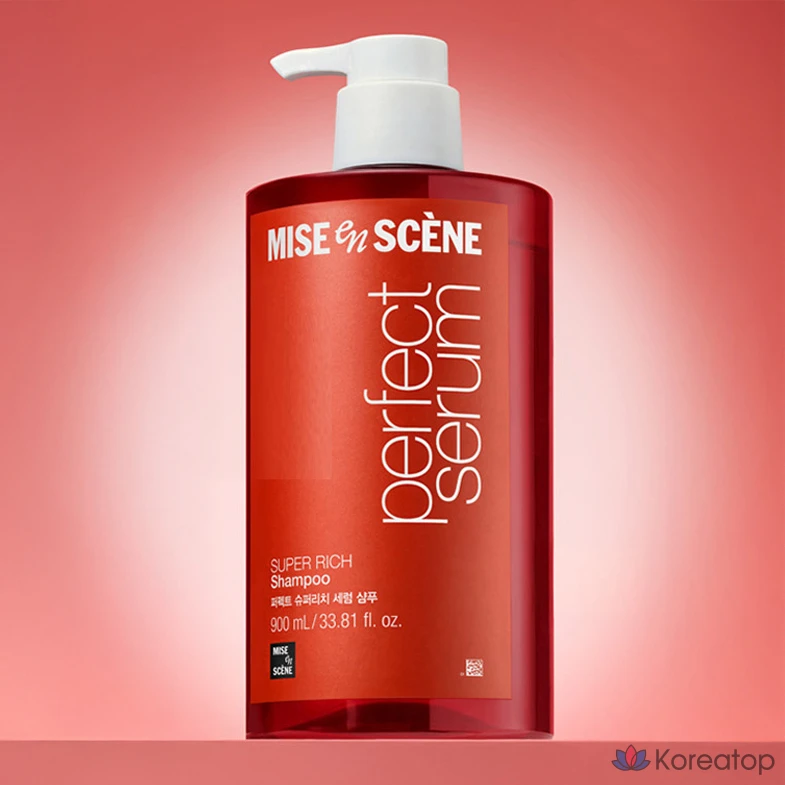 Шампунь Mise en Scene Perfect Super Rich Serum для интенсивно поврежденных волос, аромат Floral Musk, 900 мл, 1 шт., фото 2