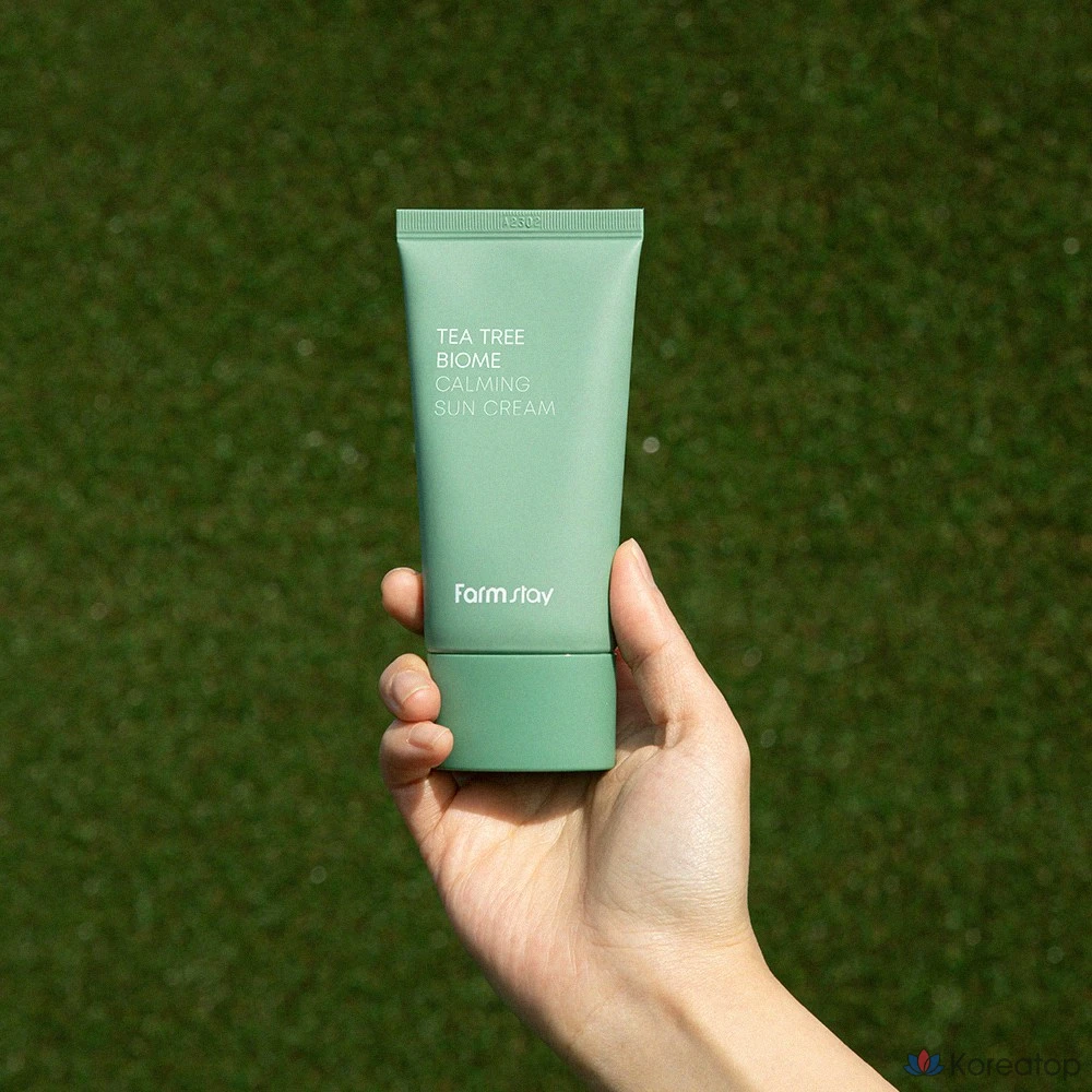 Солнцезащитный крем FarmStay Tea Tree Biome Calming Sun Cream SPF50+/PA++++, 50 мл, 1 шт., фото 2
