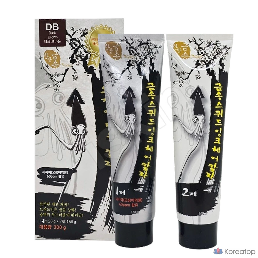 Краска для волос Danahan Newgen Korea Herbal Gold Squid Ink Color, оттенок Dark Brown, 1 шт.