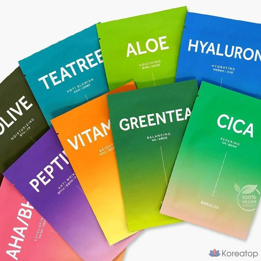 Тканевая маска для лица BARULAB The Clean Mask Pack Hyaluronic Acid, 10 шт.