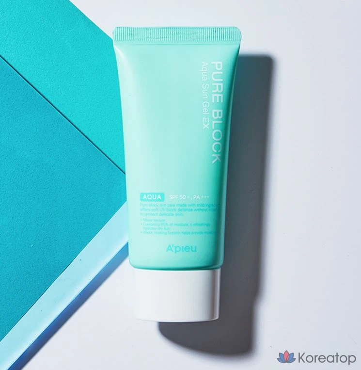 Солнцезащитный крем A'Pieu Pure Block Aqua Sun Gel EX SPF50+ PA+++, 50 мл, 1 шт.