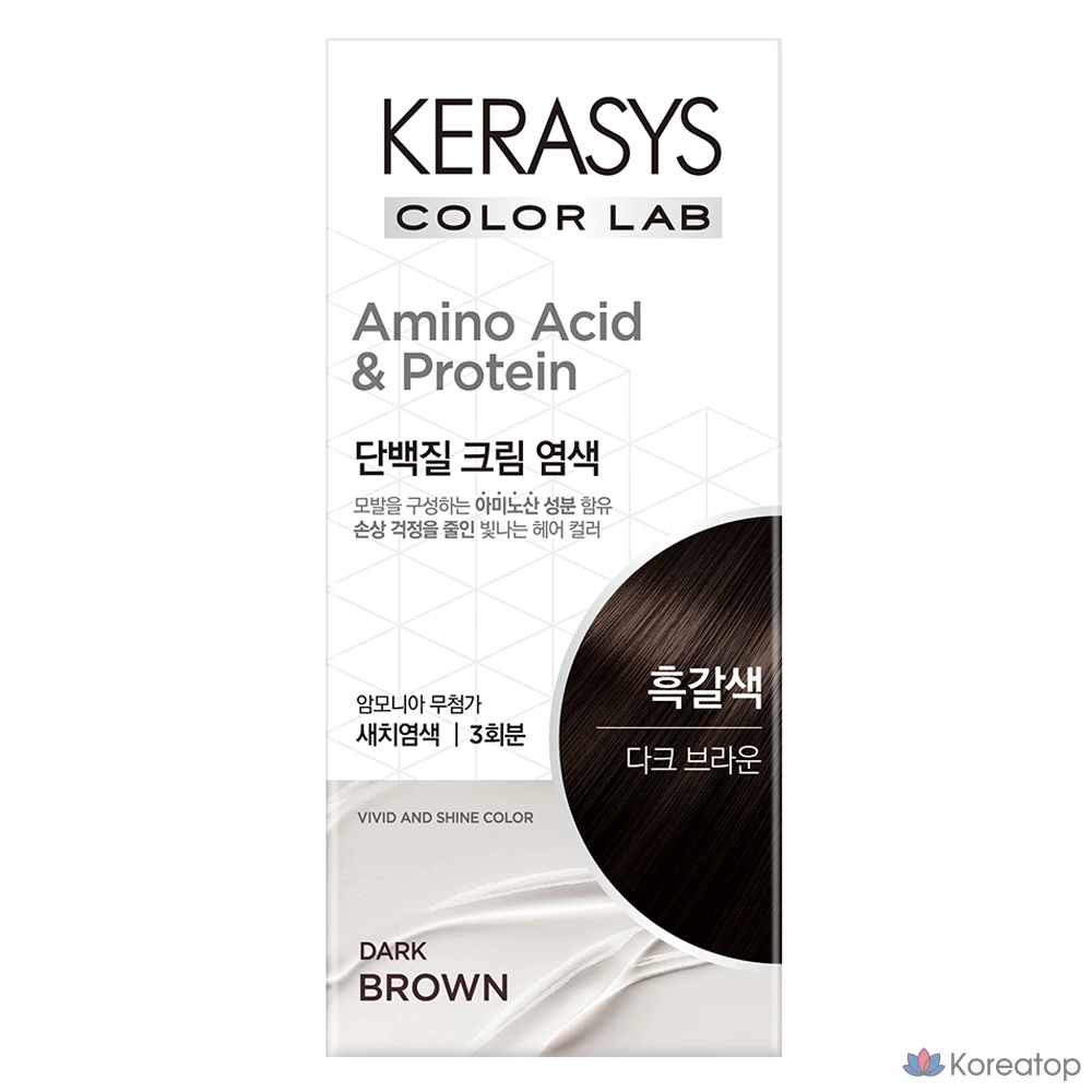 Крем для волос KeraSys Protein Cream Hair Dye, оттенок Dark Brown, 120 г, 1 шт.
