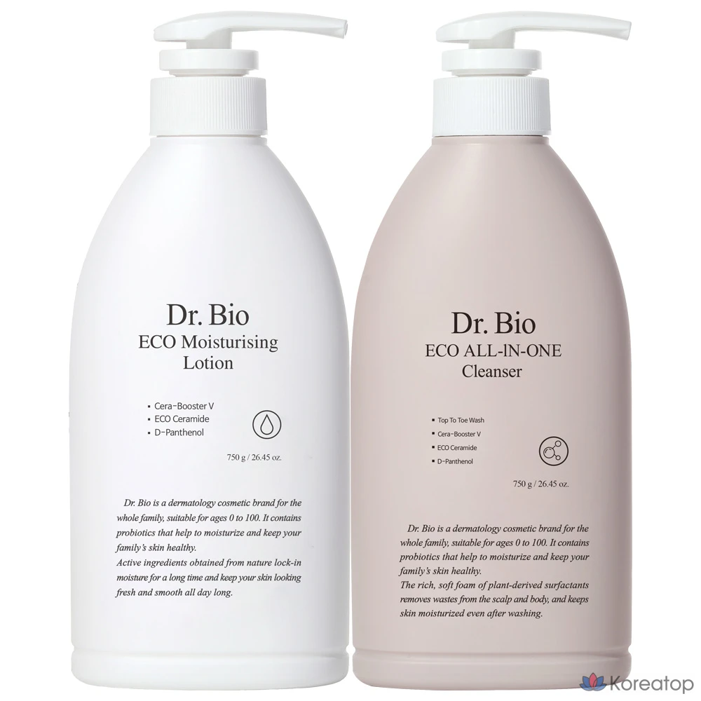 Набор для ухода Dr. Bio Eco Face & Body Lotion 2-piece Set (Lotion 750 г + All-in-One Cleanser 750 г), 1 шт.