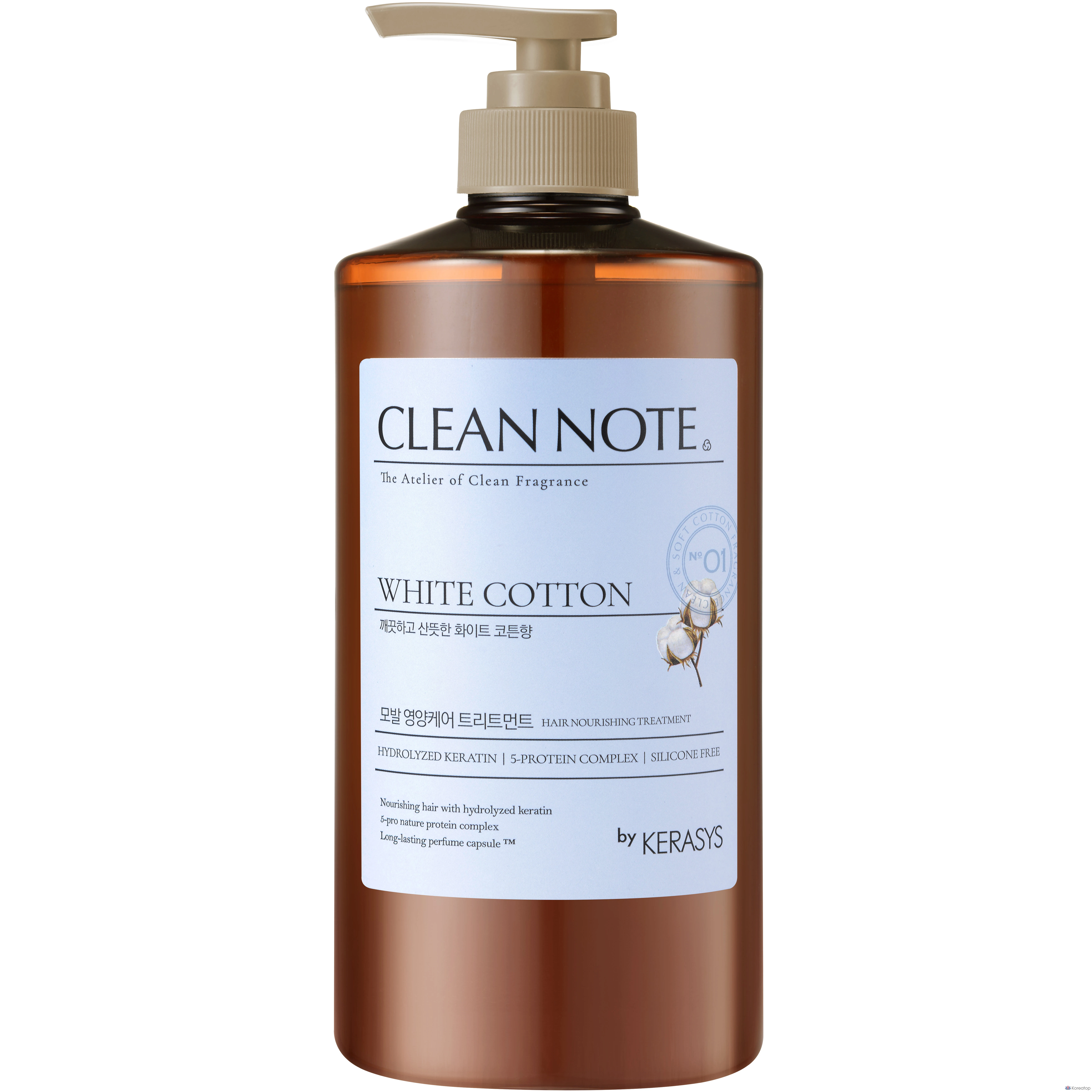 Кондиционер для волос KeraSys Clean Note Perfume Treatment, аромат White Cotton, 800 мл, 1 шт.