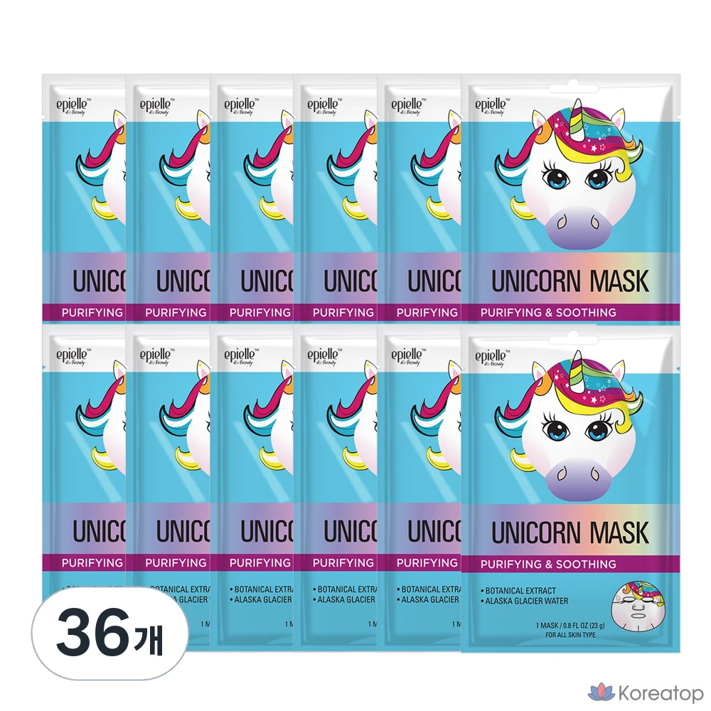 Тканевая маска для лица Epielle Unicorn Character Mask, 36 шт.