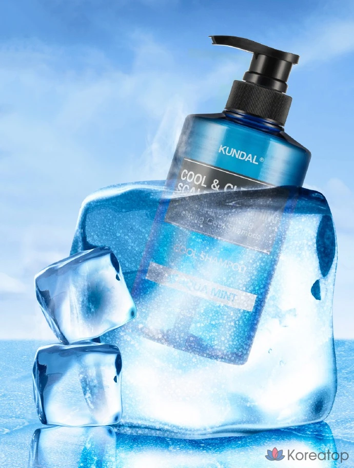 Шампунь Kundal Cool & Clear Scalp Refreshing Shampoo, аромат Aqua Mint, 1.058 л, 1 шт., фото 6