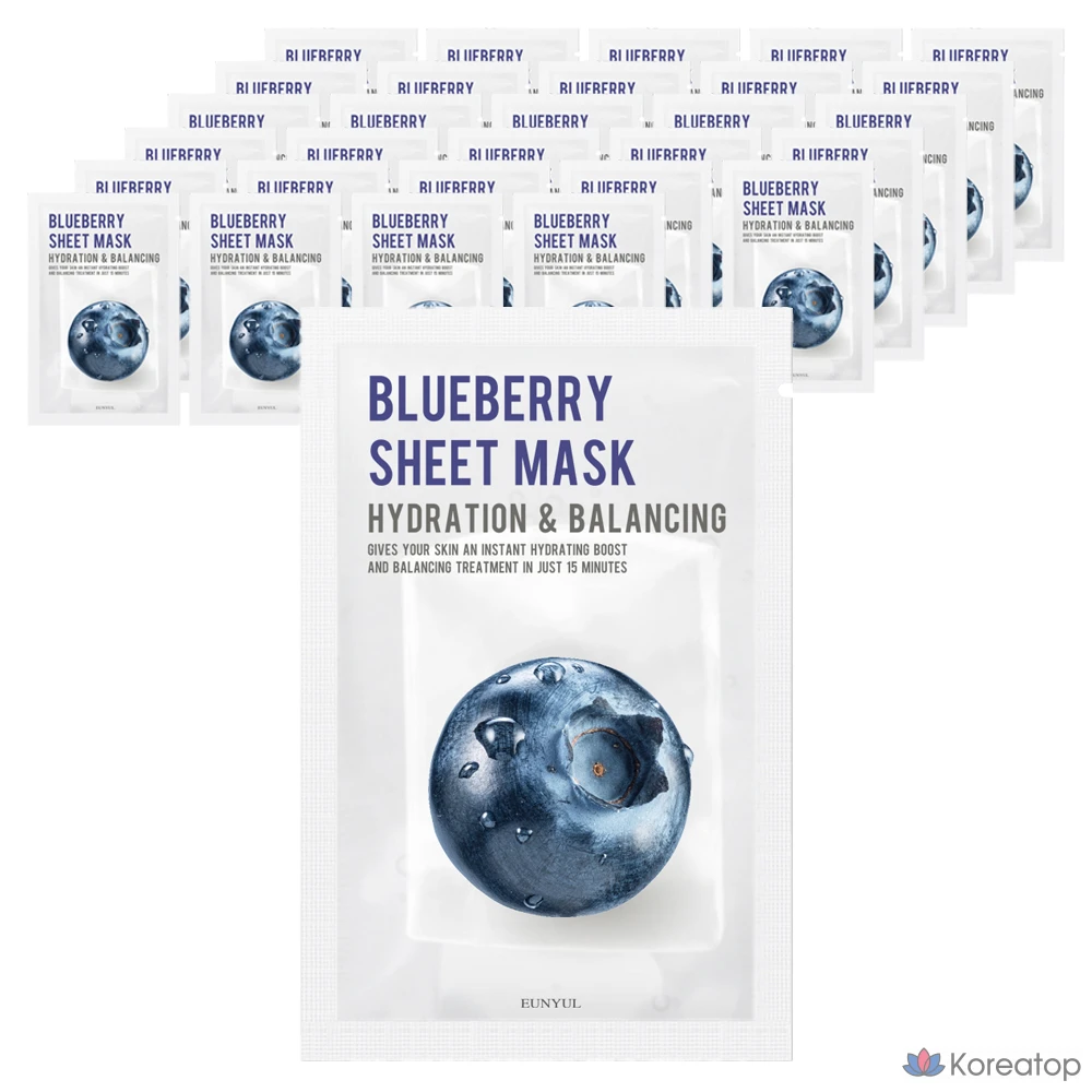Тканевая маска для лица Eunyul Purity Blueberry Mask, 60 шт.