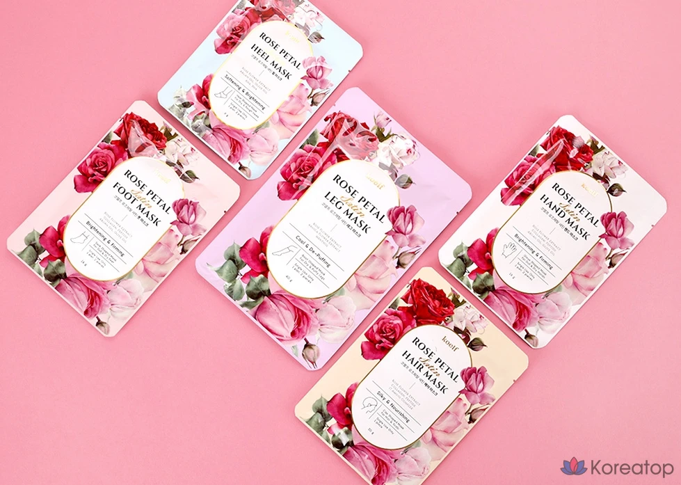 Тканевая маска для рук Koelf Rose Petal Satin Hand Mask, 16 г, 40 шт., фото 2