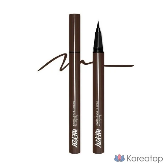 Подводка для глаз MERZY The First Pen Eyeliner, оттенок P2 Brownie, 0.5 г, 1 шт.