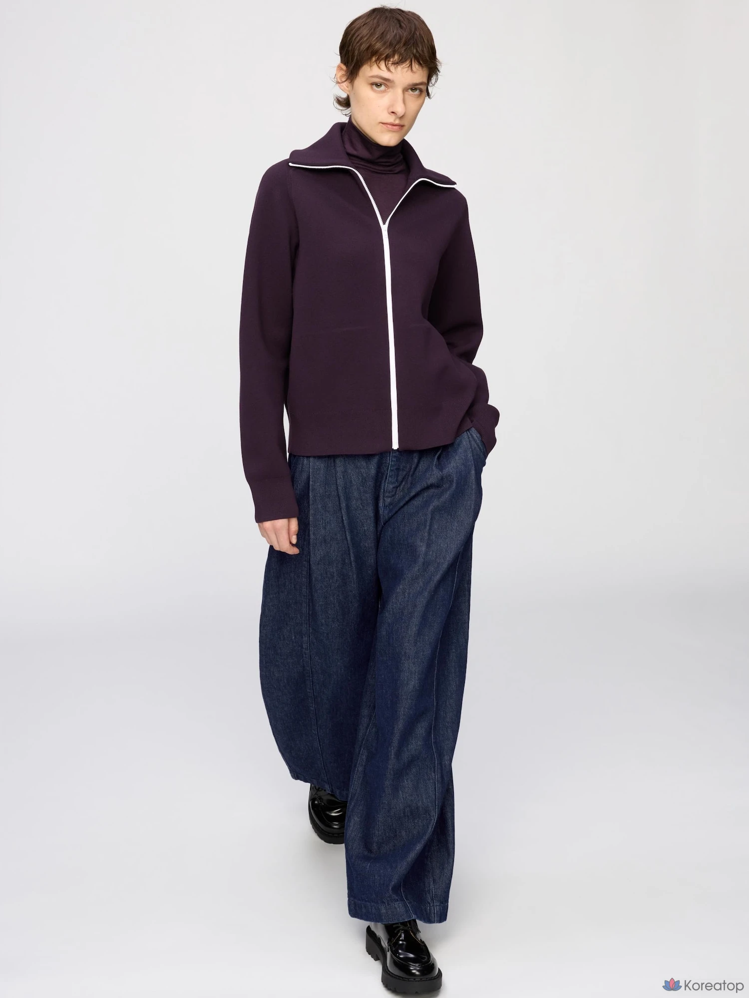 Кардиган на молнии Uniqlo Milano Rib Full Zip, фото 2
