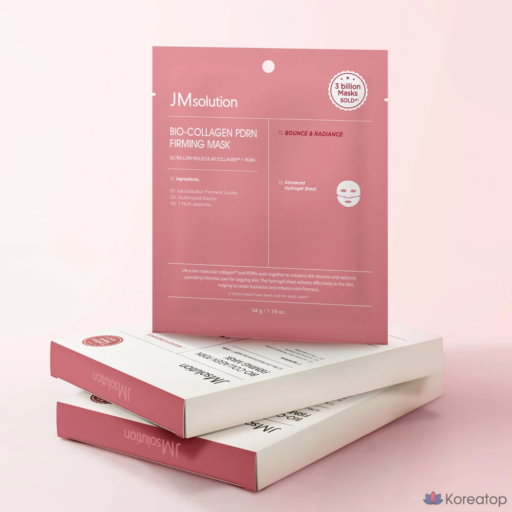 Тканевая маска для лица JM Solution Bio Collagen PDRN Firming Hydrogel Mask, 40 шт., фото 3