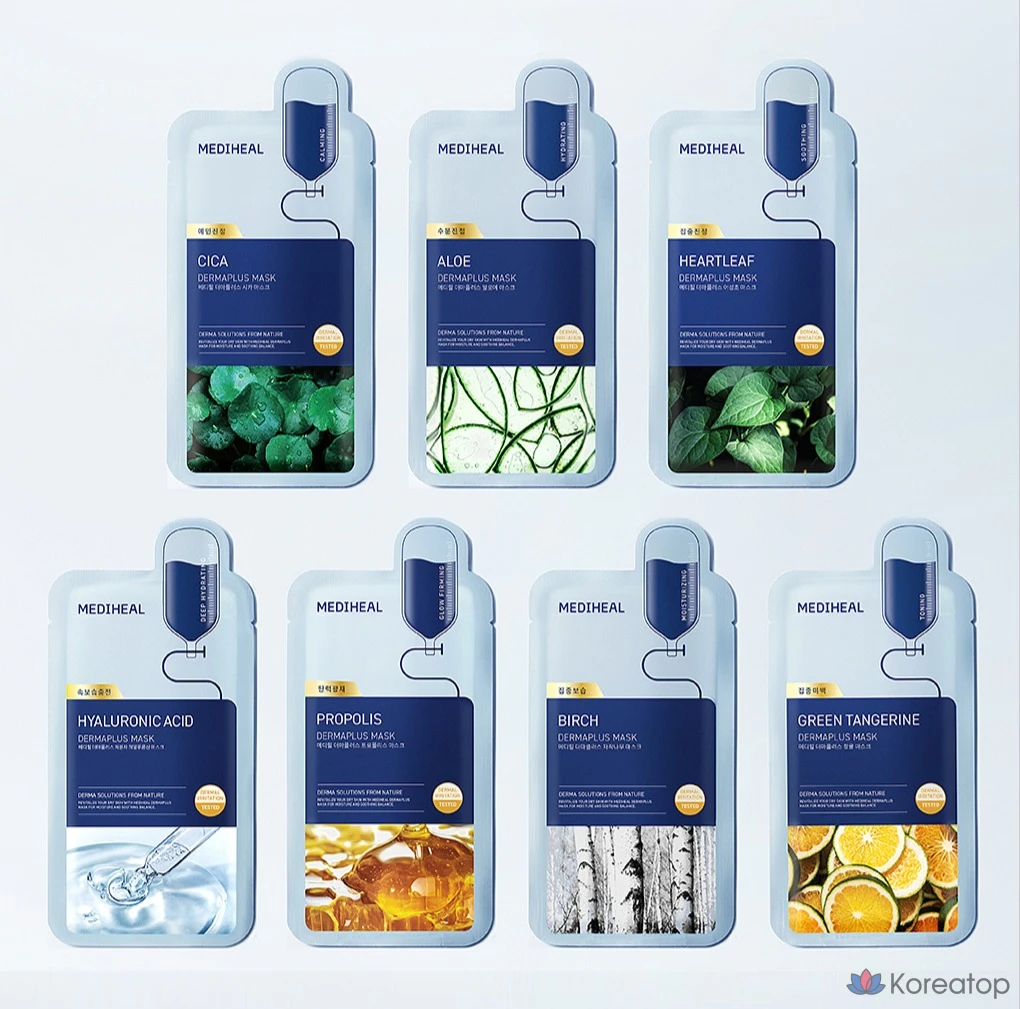 Тканевая маска для лица MEDIHEAL Derma Plus Centella Asiatica Mask, 10 шт.