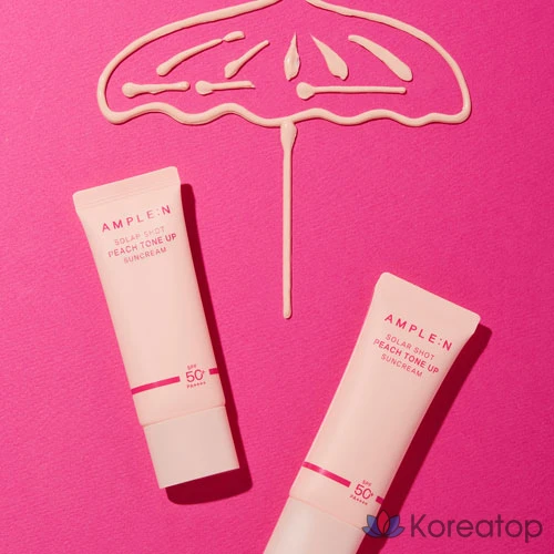 Солнцезащитный крем AMPLE:N Solar Shot Peach Tone Up Sun Cream SPF50+ PA++++, 40 мл, 1 шт.