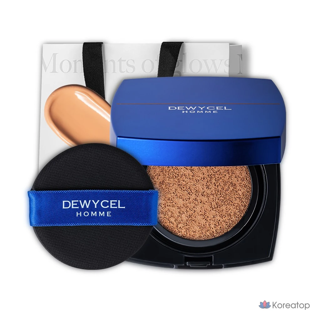 Кушон DEWYCEL Homme UV True Cover Pore Cover SPF50 PA+++, оттенок 2 True Beige, 1 шт.