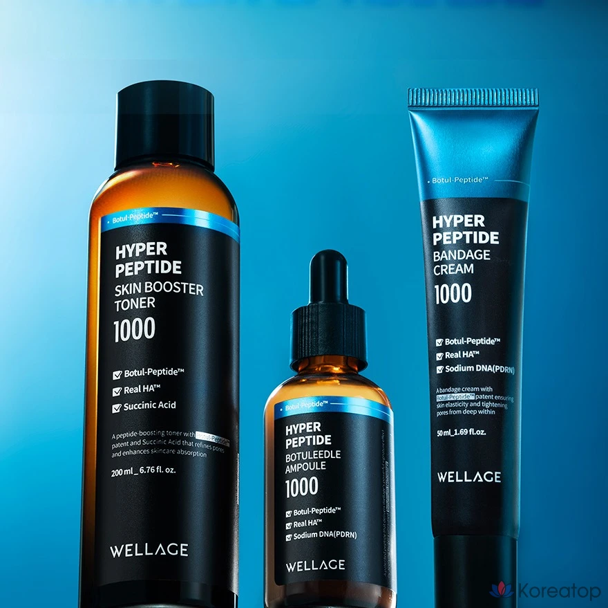 Тонер WELLAGE Hyper Peptide Skin Booster Toner, 200 мл, 1 шт.