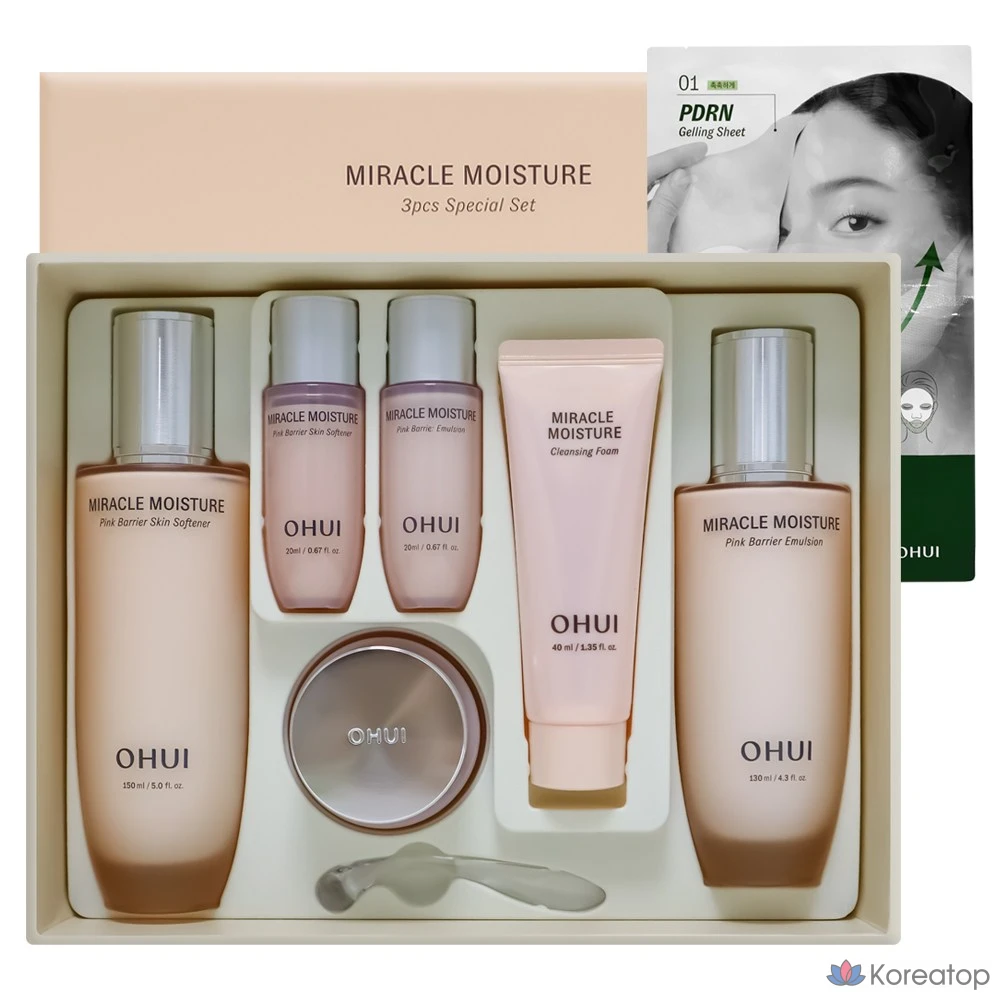 Набор для ухода Ohui Miracle Moisture Pink Barrier 3-piece Special Set, 1 шт.