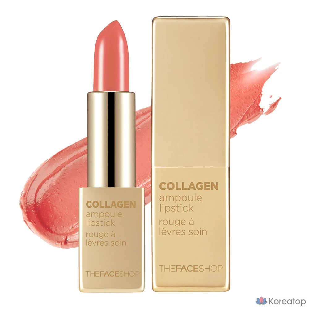 Губная помада The Face Shop Collagen Ampoule Lipstick, оттенок 08 Jelly Coral, 3.5 г, 1 шт.